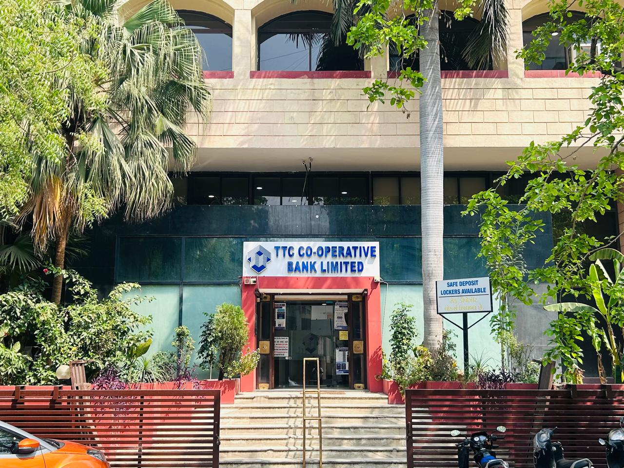 Exterior view of TTC Co-operative Bank branch in Ahmedabad